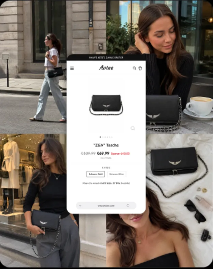 Generierter Katalog-Slide mit Shop-Mockup
